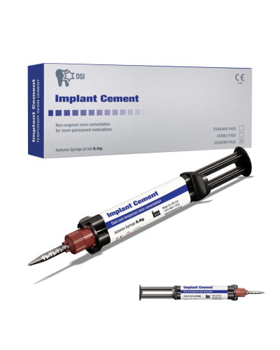 Цемент для імплантів, коронок, мостових конструкцій DSI Semi-Permament Implant Cement, 1 шприц 8,6 г + 10 насадок.