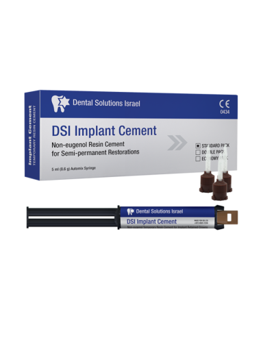 Цемент для імплантів, коронок, мостових конструкцій DSI Semi-Permament Implant Cement, 1 шприц 8,6 г + 10 насадок.