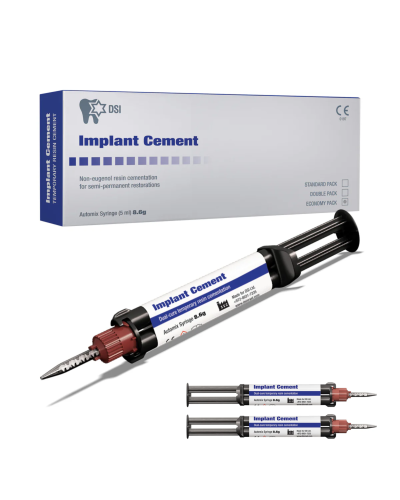 Цемент для імплантів, коронок, мостових конструкцій DSI Semi-Permament Implant Cement, 2 шприци, 17,2 г + 10 насадок.