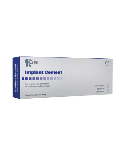 Цемент для імплантів, коронок, мостових конструкцій DSI Semi-Permament Implant Cement, 1 шприц 8,6 г + 10 насадок.