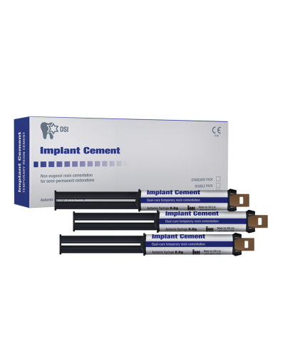 Цемент для імплантів, коронок, мостових конструкцій DSI Semi-Permament Implant Cement, 3 шприця, 25,8 г + 15 насадок.