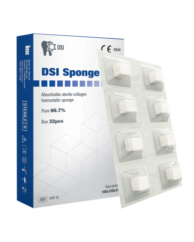 Гемостатична стерильна губка DSI Sponge,  Куб 10x10х10 мм.
