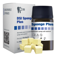 Гемостатична губка з йодоформом DSI Sponge Plus with iodoform, Куб 10x10х10 мм.