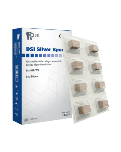 Гемостатична стерильна губка DSI Silver Sponge, Блоки 7х7х14 мм.
