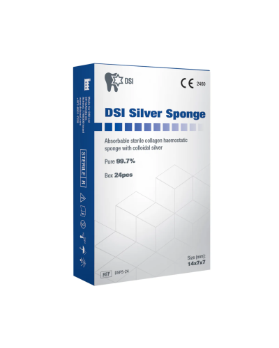 Гемостатична стерильна губка DSI Silver Sponge, Блоки 7х7х14 мм.