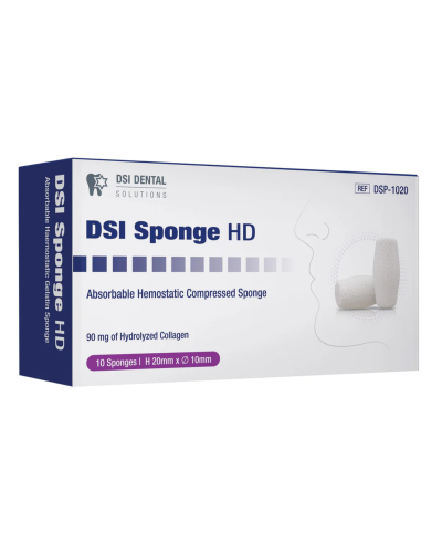 Колагенова стерильна губка високої щільності DSI Sponge HD Hemostatic Sterile Plugs 20x10 мм,