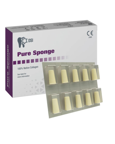 Колагенова губка DSI Pure Sponge, Конус ⌀4x7 мм. Колагенова губка DSI Pure Sponge, Конус ⌀4x7 мм.