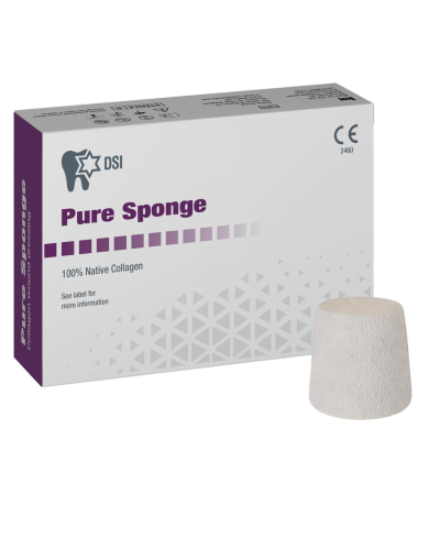 Колагенова губка DSI Pure Sponge,  Циліндр ⌀8x7 мм.
