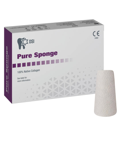 Колагенова губка DSI Pure Sponge,  Циліндр ⌀8x14 мм.