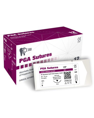 Хірургічний шовний матеріал Полігліколід (ПГА) DSI Polyglycolic Acid Sutures PGA, USP 5/0