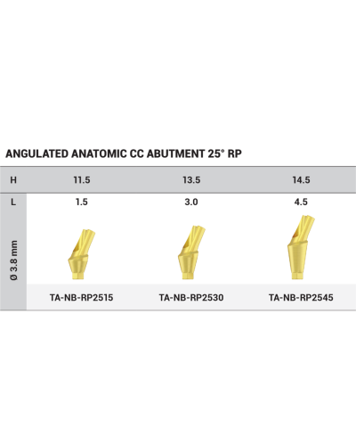 Абатмент титановий кутовий 25° DSI Anatomic Abutment, конусне з'єднання RP (2,65 мм), 4,5 мм