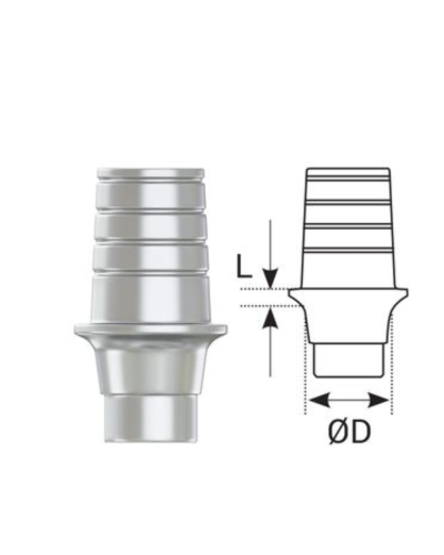 Абатмент анатомічний DSI Ti-Base CAD/CAM конусне з'єднання RP 2,65 мм (HEX) 0,5 мм Абатмент анатомічний DSI Ti-Base CAD/CAM конусне з'єднання RP 2,65 мм (HEX) 0,5 мм