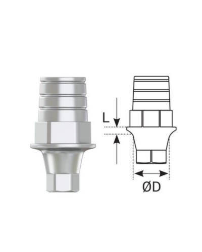 Абатмент анатомічний DSI Ti-Base CAD/CAM конусне з'єднання NP 2,25 мм (Ротаційний) 0,5 мм