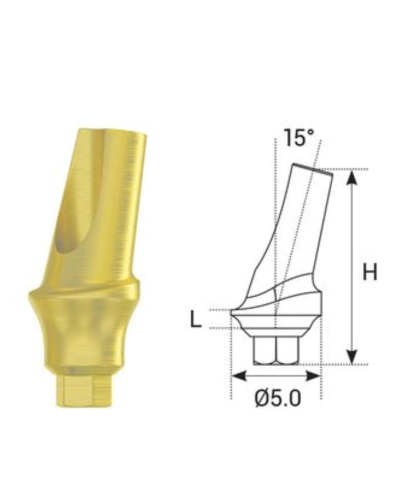 Абатмент титановий кутовий 15° DSI Titanium Concave Straight Abutment Hex ⌀2.42, 1 мм