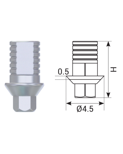 Абатмент анатомічний DSI Ti-Base CAD/CAM внутрішній шестигранник ⌀2.42 (HEX) 2 мм Абатмент анатомічний DSI Ti-Base CAD/CAM внутрішній шестигранник ⌀2.42 (HEX) 2 мм
